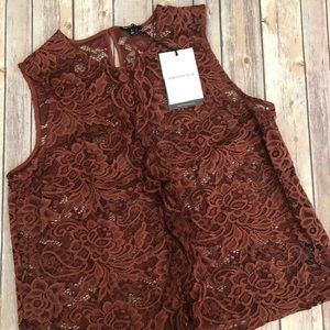 NWT Rust Floral Lace Blouse